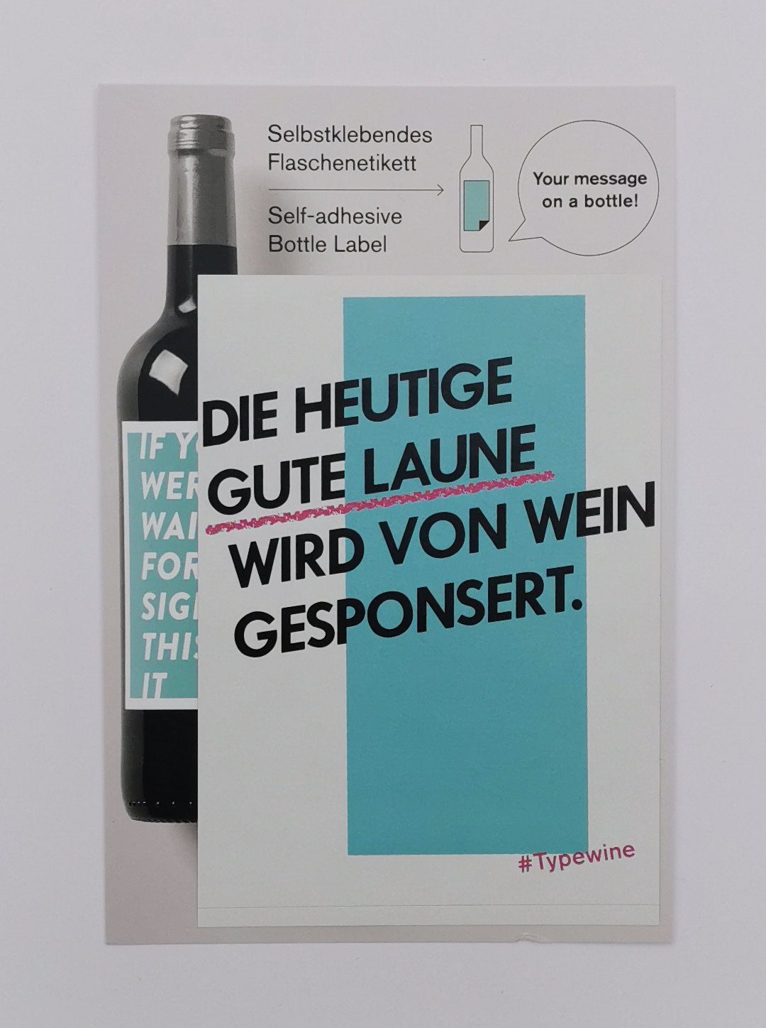 Typewine "Gute Laune" Weinetikett