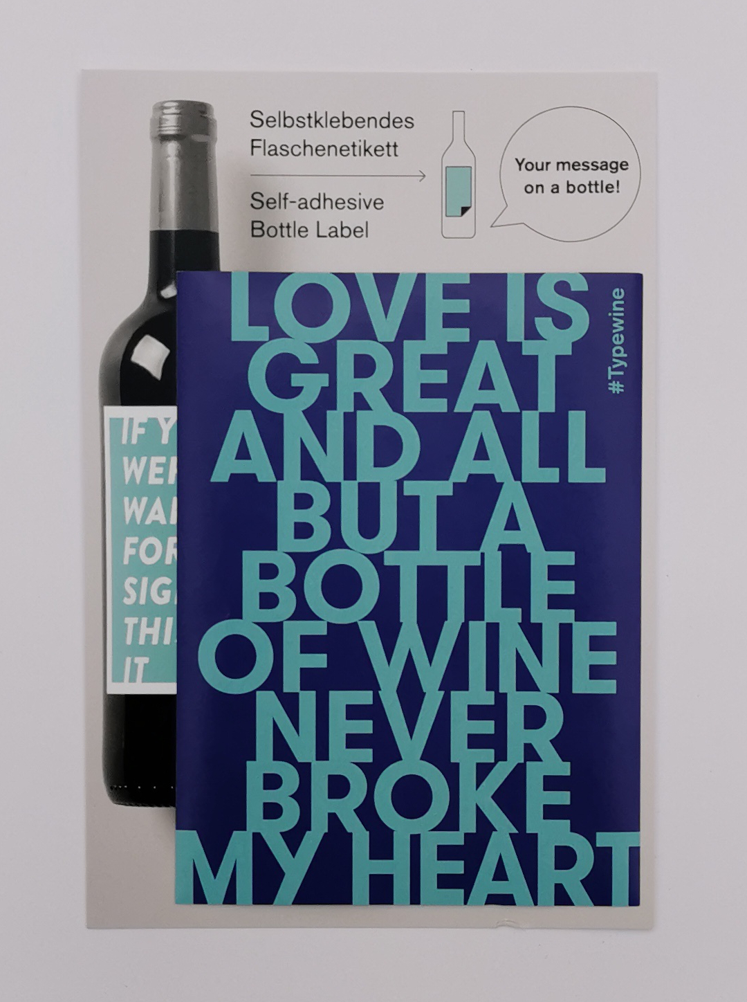 Typewine "Love is Great" Weinetikett